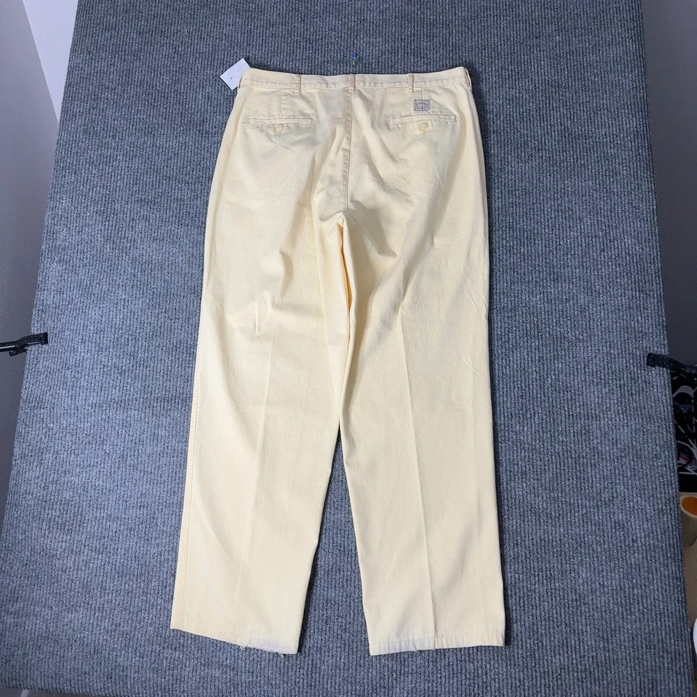 Vintage Polo Ralph Lauren Chino Pants Mens 38 Yellow Pleated Front Cotton‎